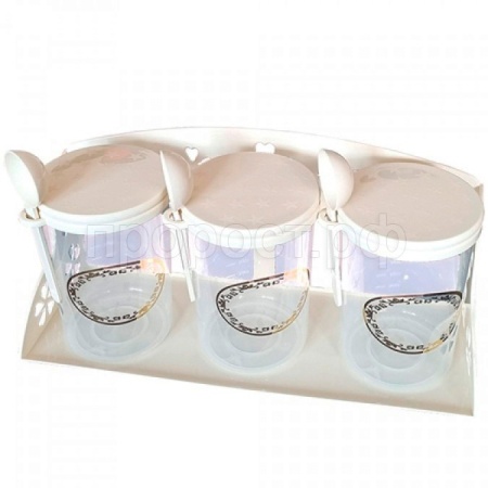 Набор банок Ориент 400гр*3шт прозрачный на подставке А001 /20шт/Арз