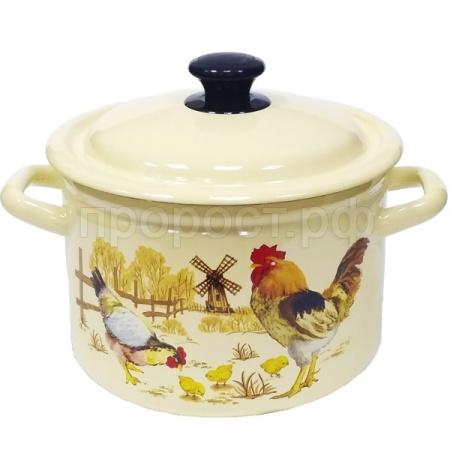 Кастрюля 7л эмаль цил борт слоновая кость Подворье 41804-192/6-У2/2шт/Керчь  