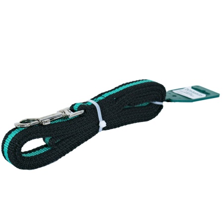 Поводок капрон 20мм*2м черный с зелёной полосой  DONBARON