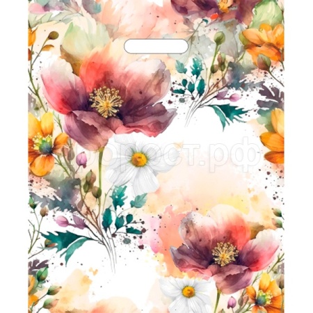 ВУР58820 Пакет 36*43 Луговые цветы 1ШТ с выруб. ручкой ПЭ /50/1000шт/