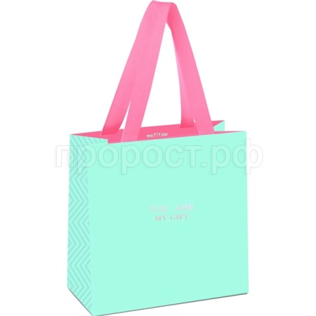 Пакет подарочный 20*20*10см "Bright turquoise" мат. ламинация MESHU/MS_45776/Рельеф