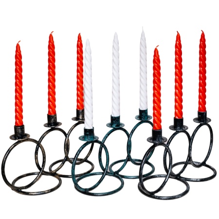 ДЕКОР Подсвечник Кольцо 3 свечи антик зеленый РЗДИ/1шт