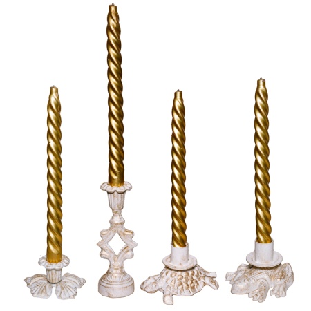 ДЕКОР Подсвечник Ампир бел золото РЗДИ/1шт